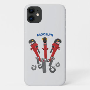 Funny wrench monster tools humour cartoon iPhone 11 case