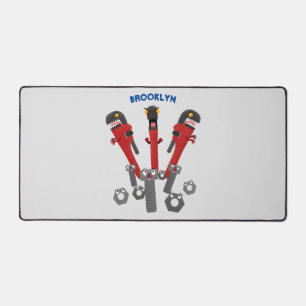 Funny wrench monster tools humour cartoon  desk mat