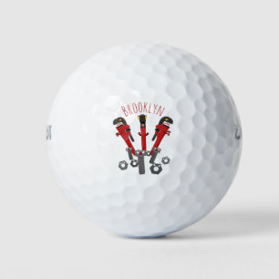 Funny wrench monster tools humour cartoon  golf balls