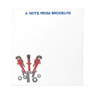 Funny wrench monster tools humour cartoon notepad