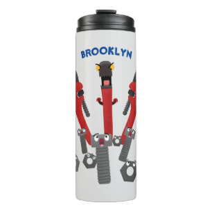 Funny wrench monster tools humour cartoon thermal tumbler