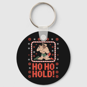 Funny Wrestling and Combat Christmas Ho Ho Hold Key Ring