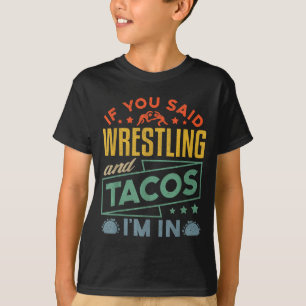 Funny Wrestling And Tacos Shirt Wrestle Retro Men