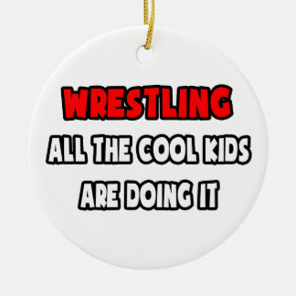 Funny Wrestling Coach Shirts and Gifts Ceramic Ornament