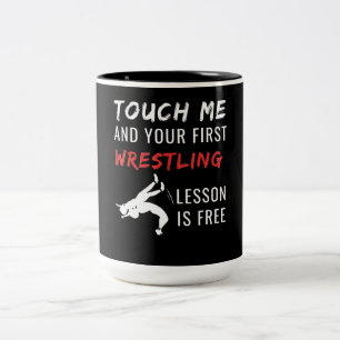 Funny Wrestling Coach Sports Wrestling Lover Gift Two-Tone Coffee Mug