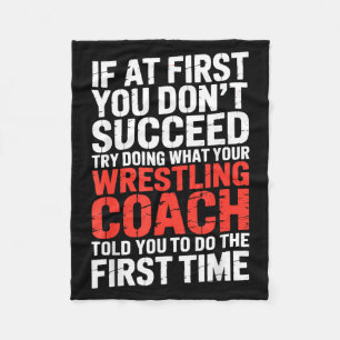 Funny Wrestling Coach Wrestler Martial Arts Combat Fleece Blanket