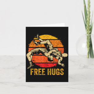 Funny Wrestling Hugs Wrestling Mom Men Boys Kids Card