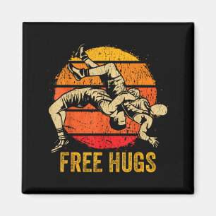 Funny Wrestling Hugs Wrestling Mom Men Boys Kids Magnet