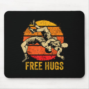 Funny Wrestling Hugs Wrestling Mom Men Boys Kids Mouse Pad