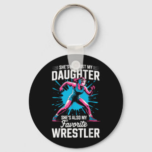 Funny Wrestling Mum Dad Daughter Girl Wrestler Key Ring