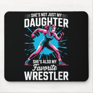 Funny Wrestling Mum Dad Daughter Girl Wrestler Mouse Pad