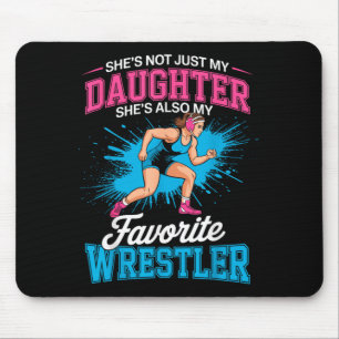 Funny Wrestling Mum Dad Daughter Girl Wrestler Mouse Pad