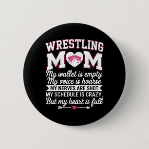 Funny Wrestling Mum Wrestler Mother Martial Arts 6 Cm Round Badge