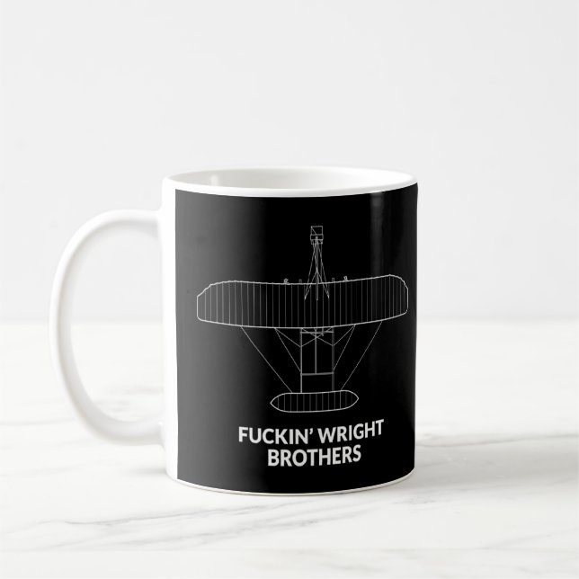 Funny Wright Brothers Flyer Aircraft Spotting Plan Coffee Mug (Left)