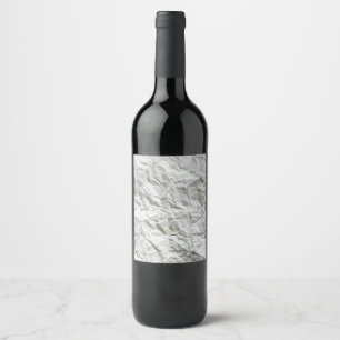 Funny wrinkled paper wine label