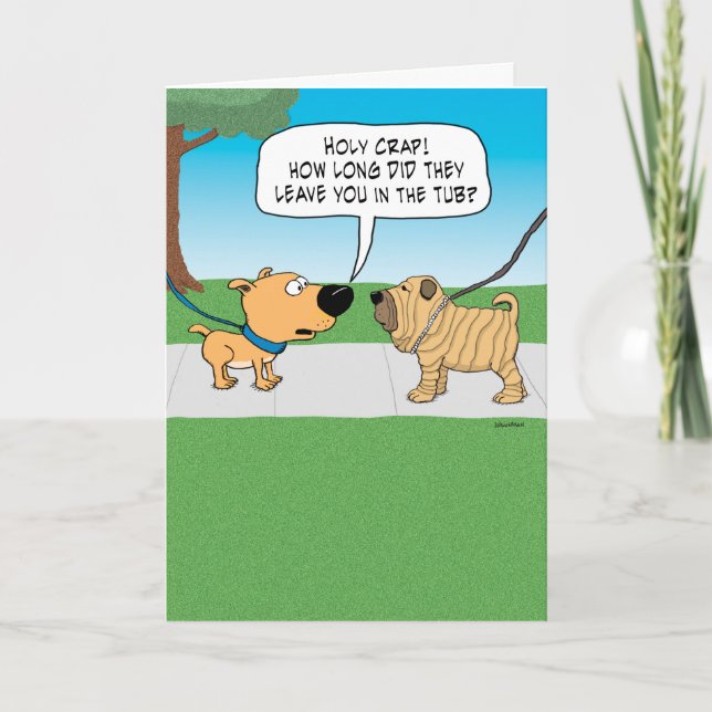 Funny Wrinkly Dog Birthday Card (Front)