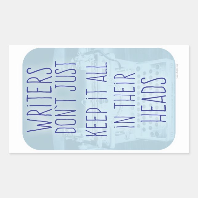 Funny Writer Head Slogan Rectangular Sticker (Front)