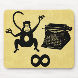 Funny Writer Monkey Typewriter Infinity Mouse Pad