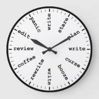 Funny Writer's Clock Writing Job Humour Wall Clock