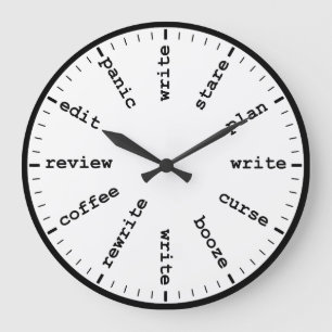 Funny Writer's Clock Writing Job Humour Wall Clock