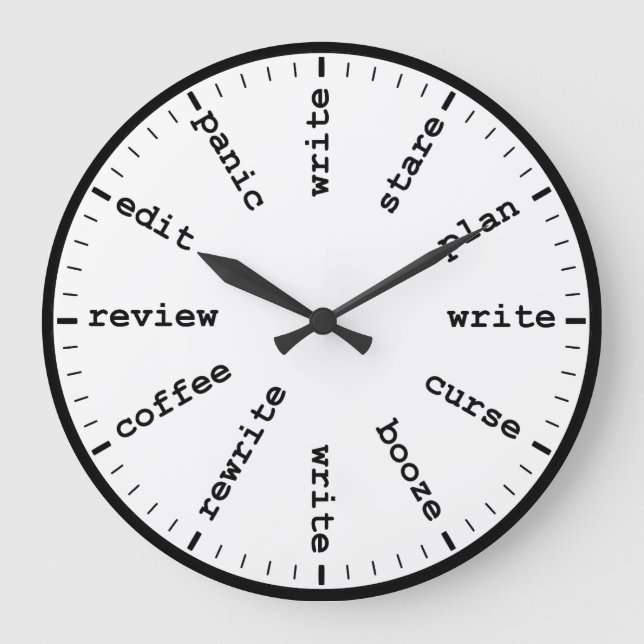 Funny Writer's Clock Writing Job Humour Wall Clock (Front)
