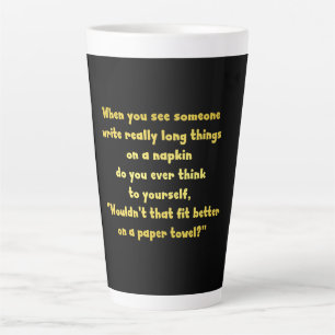 Funny Writing on a Napkin Joke Latte Mug