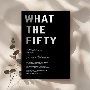 Funny WTF Adult 50th Birthday Party Invitation