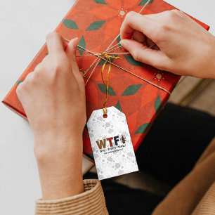 Funny WTF Wine Turkey Family Thanksgiving Gift Tags