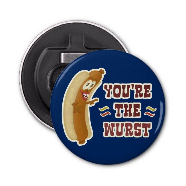 Funny Wurst Bratwurst Oktoberfest Humour Bottle Opener (Front)