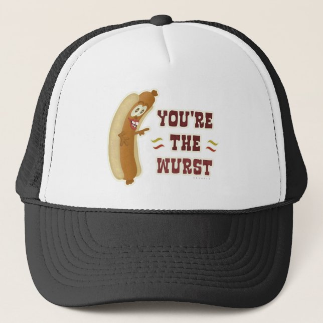 Funny Wurst Bratwurst Oktoberfest Humour Trucker Hat (Front)