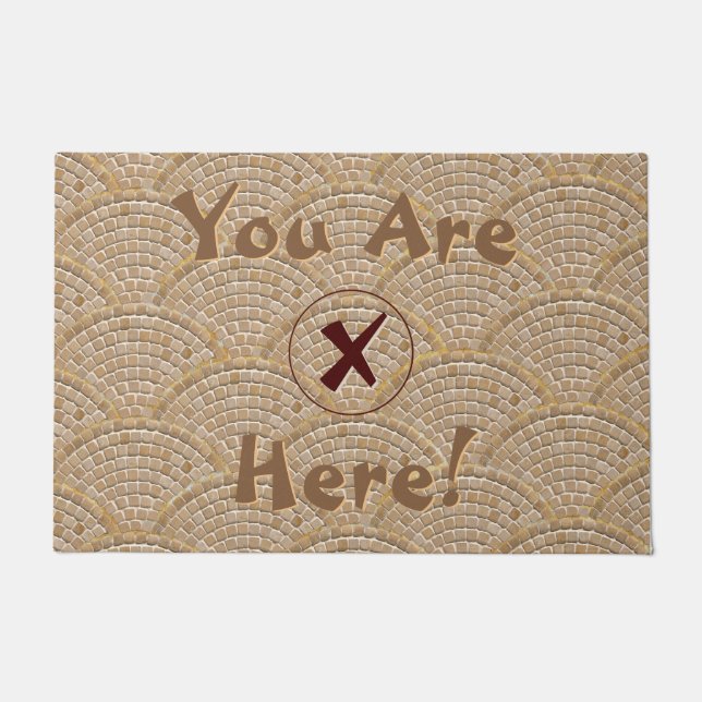 Funny X Marks The Spot Doormat (Front)