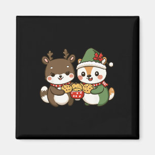 Funny X-mas Animals Eating Christmas Cookies Magnet