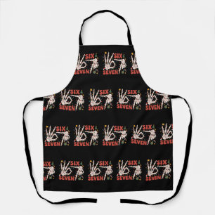 Funny Xmas 67 Skeleton Hand Six Seven Christmas  Apron