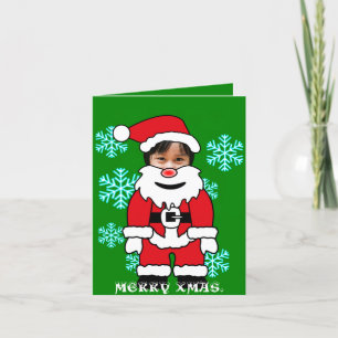 Funny Xmas. Custom Santa Claus photo Holiday Card