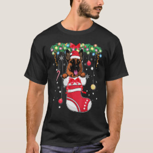Funny Xmas - Cute German Shepherd Dog in Christmas T-Shirt