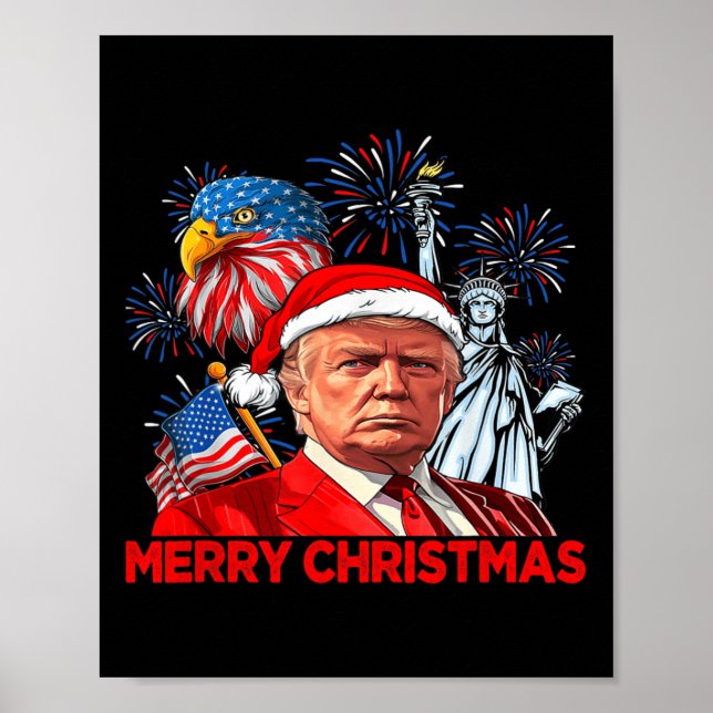 Funny Xmas Donald Trump Merry Christmas Funny 4th  Poster (Front)