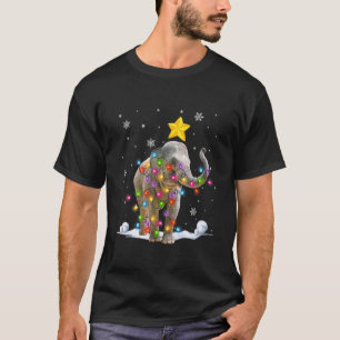 Funny Xmas Elephant Animals Lover Christmas Tree L T-Shirt