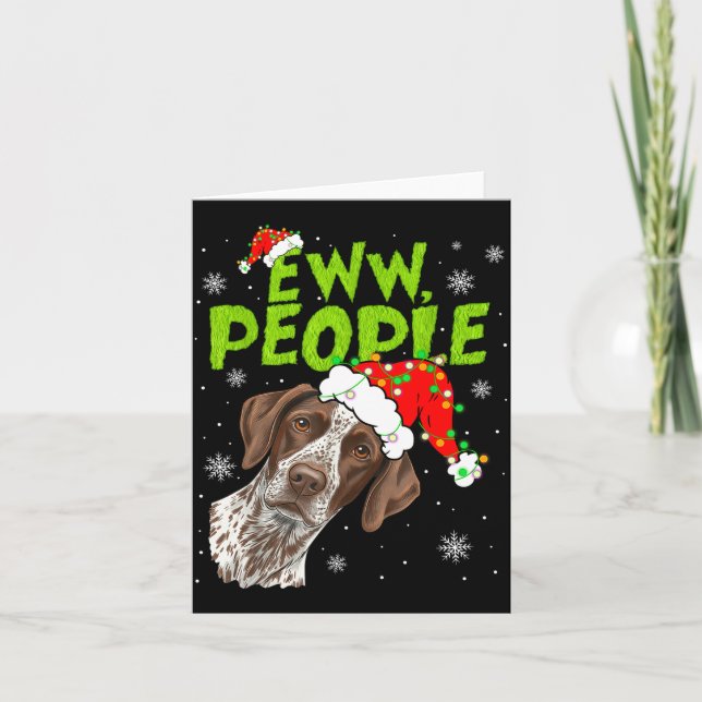 Funny Xmas Ew People Gsp Dogs Lover Pajamas Men Wo Card (Front)