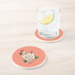 Funny Xmas Hedge Nog Hedgehog Eggnog Christmas Coaster