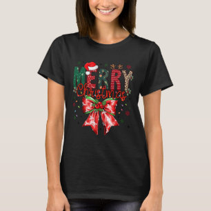 Funny Xmas Holiday Coquette Bow Merry Christmas 1 T-Shirt