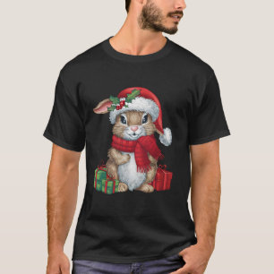 Funny Xmas Holiday Santa Rabbit Bunny Christmas T-Shirt