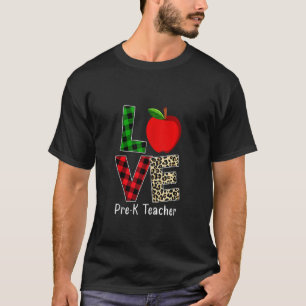 Funny Xmas Lighting Love Pre K Teacher Christmas P T-Shirt