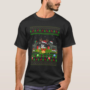 Funny Xmas Lighting Santa Ugly Giant Schnauzer Dog T-Shirt
