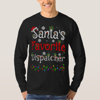 Funny Xmas Lighting Santa's Favourite Dispatcher C T-Shirt
