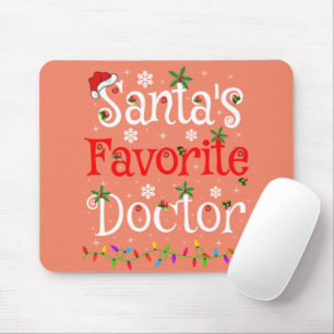 Funny Xmas Lighting Santa's Favourite Doctor Xmas Mouse Pad