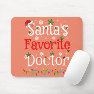 Funny Xmas Lighting Santa's Favourite Doctor Xmas Mouse Pad