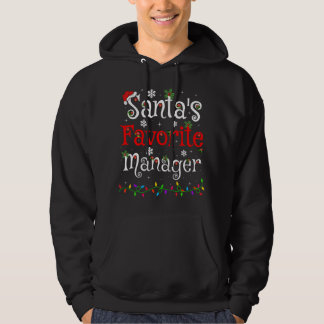 Funny Xmas Lighting Santa's Favourite Manager Chri Hoodie