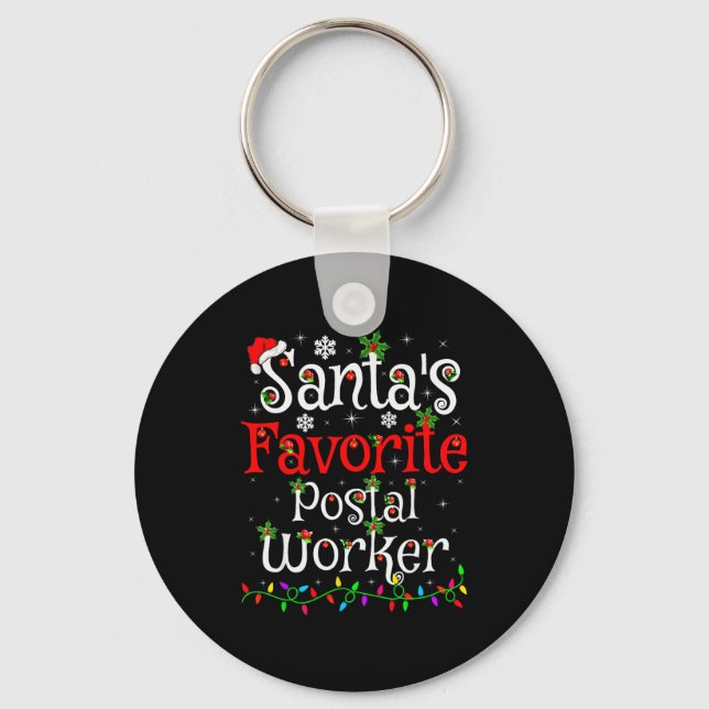 Funny Xmas Lighting Santa's Favourite Stal Worker  Key Ring (Front)