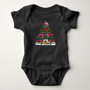 Funny Xmas Lighting Sewing Machine Christmas Tree Baby Bodysuit