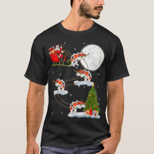 Funny Xmas Lighting Tree Santa Riding Koi Fish Chr T-Shirt